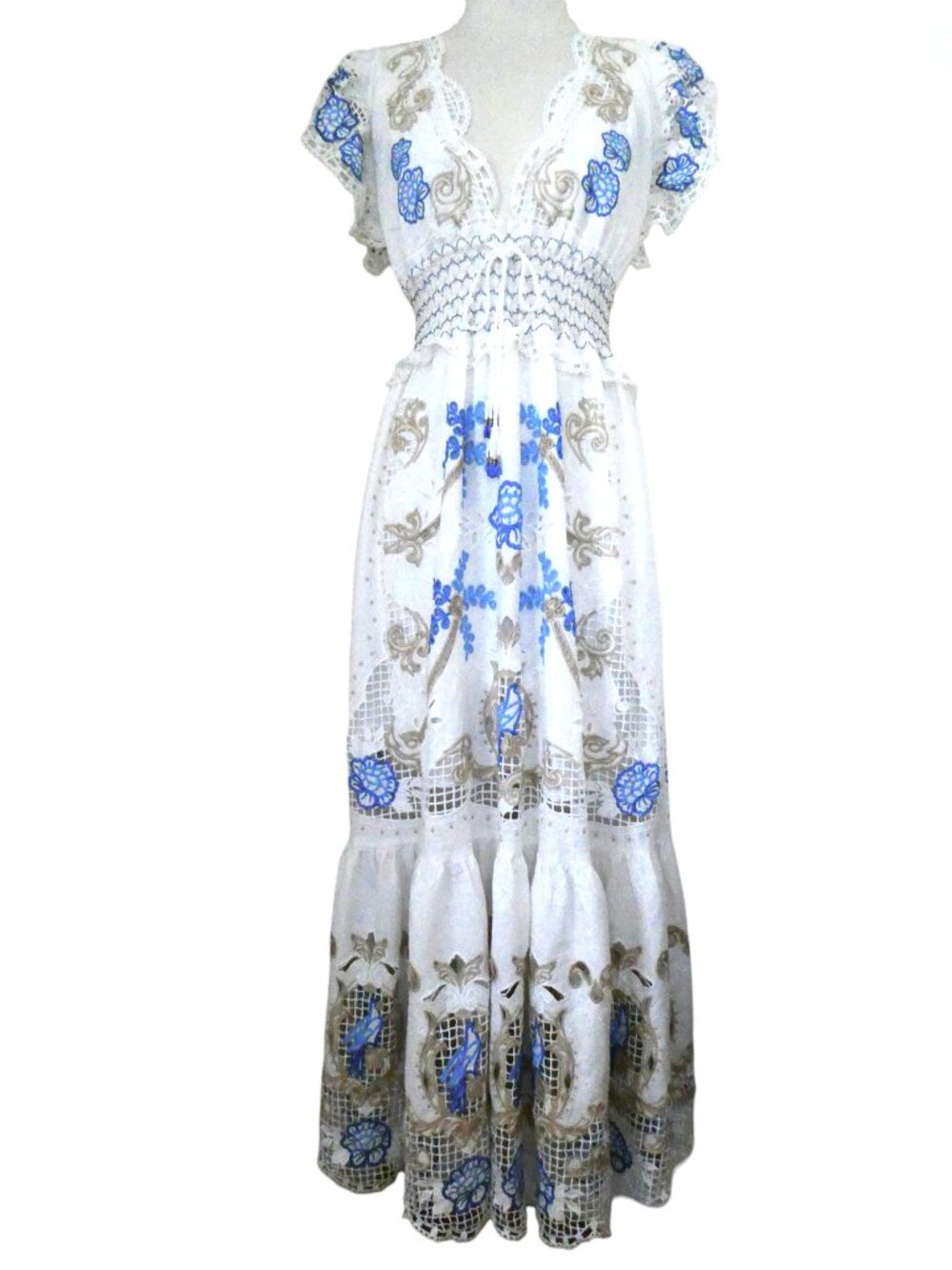 FARM RIO Romantic Richelieu maxi dress NWT sz S - Picture 2 of 9